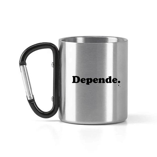 Caneca Inox com Mosquetão Depende