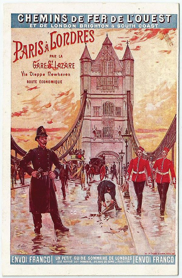 Cartão Postal Antigo Original, Publicidade Companhia Ferroviária L'Ouest - França - Não Circulado