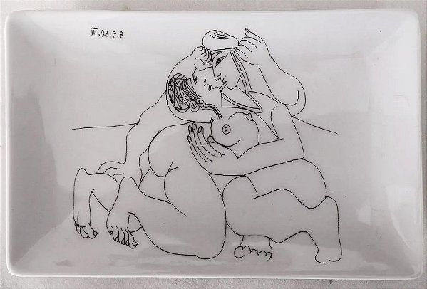 Picasso - Despojador em Porcelana Com Cena Erótica, Reprodução Autorizada Pelo Museu Picasso