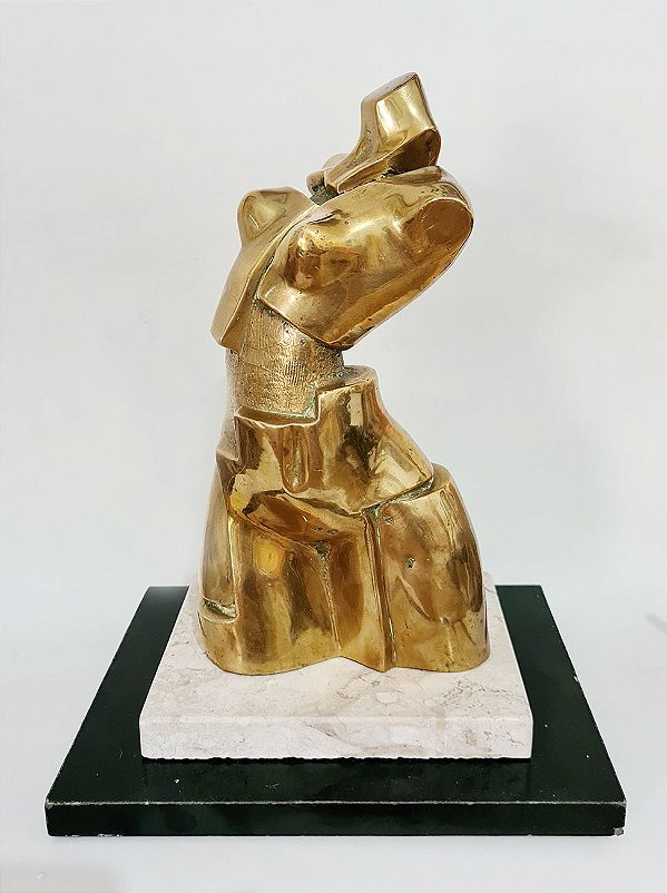 José Guerra - Escultura Bronze, Futurismo, Figura Feminina