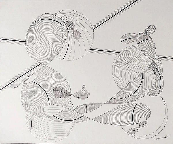 Carlos Vampret - Desenho a Nanquim, Geométrico, Arte Cinética