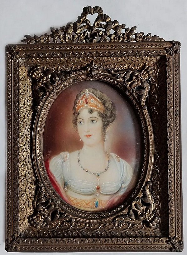 Charles Edward Hallé - Imperatriz Josephine de Beauharnais, Pintura em Miniatura sobre Marfim