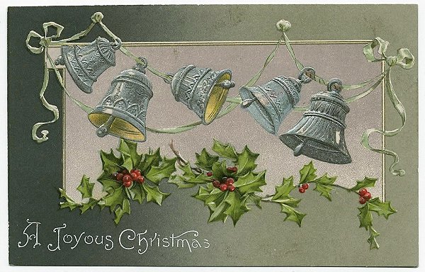 Cartão Postal Antigo Original, Natal, Christmas Day, Circulado em 1916