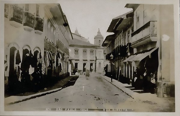 São Paulo, Imagem Fotográfica antiga da Rua Direita em 1860, a partir de Fotografia de Militão de Azevedo