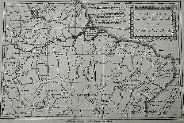 Mapa Antigo Norte Do Brasil, Original De 1785