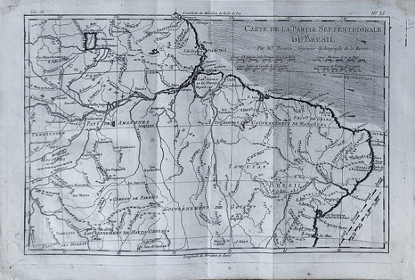 Mapa Setentrional Do Brasil - Gravura em cobre Original de 1780