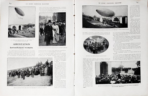Santos Dumont – `O Triunfo de Santos Dumont` - Jornal Le Sport Universel de 26 de Outubro de 1901