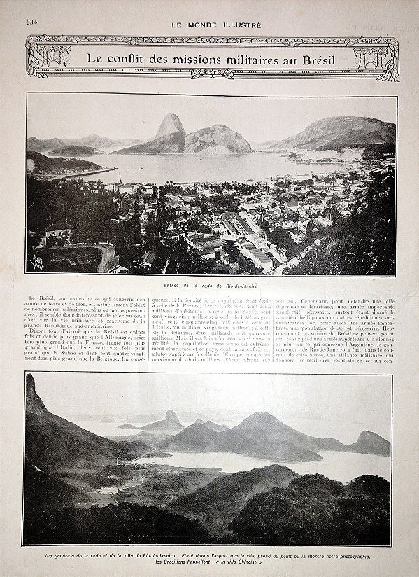 Os Conflitos das Missões Militares no Brasil - Revista francesa Le Monde Illustré de 1910