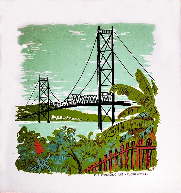 Florianópolis – Santa Catarina – Serigrafia  com Imagem da Ponte Hercílio Luz