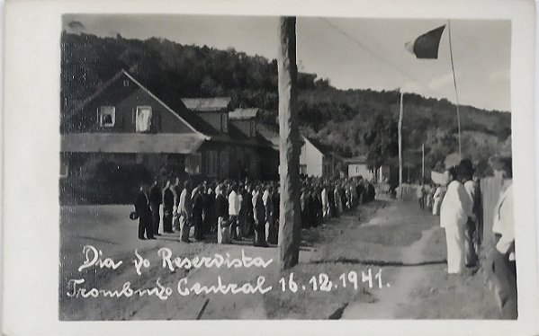 Santa Catarina, Trombudo Central - Dia do Reservista - Cartão Postal Antigo Original de 1941