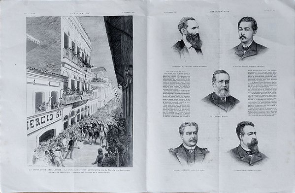 Brasil Império - Dom Pedro e a A Revolução Brasileira - Jornal  L'llustration Original de 1889