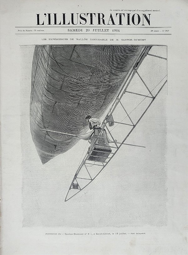 Aviação - Santos Dumont – Jornal L´Illustration, Ascension du Santos Dumont Nº 5