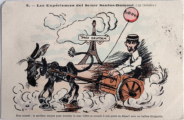 Aviação - Santos Dumont - Caricatura - Cartão Postal Antigo, Não Circulado