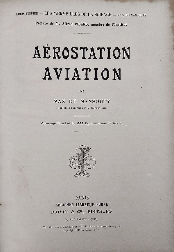 Aviação, Santos Dumont,  1911 - Max de Nansouty, Aerostation Aviation