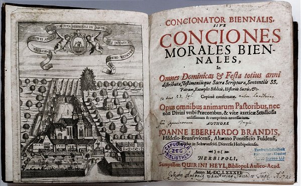 Religião - Livro Raro de 1686 - Conciones Morales Bienales, Autoria de Joanne Eberhardo Brandis