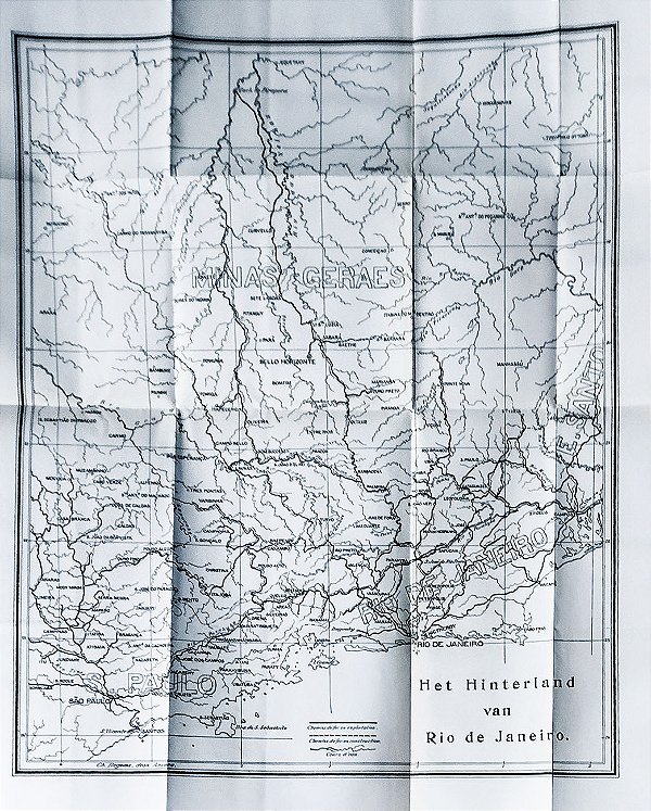 Mapa Antigo, 1906 - 1907, Interior do Rio de Janeiro, São Paulo e Minas Gerais - Impresso na Holanda