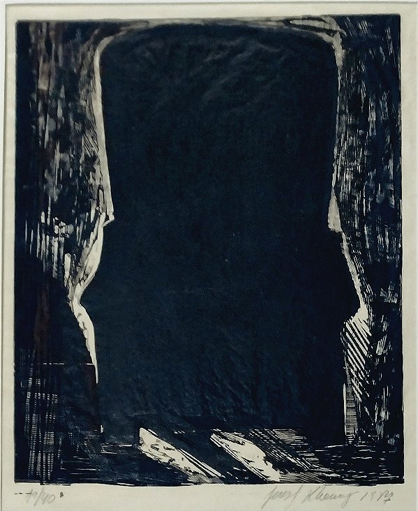 FERES KHOURY - Xilogravura original sobre papel de seda, titulada A Poltrona, assinada e numerada