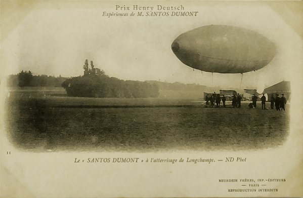 Aviação - Santos Dumont - Aterrissagem em Longchamp - Raro Cartão Postal antigo original