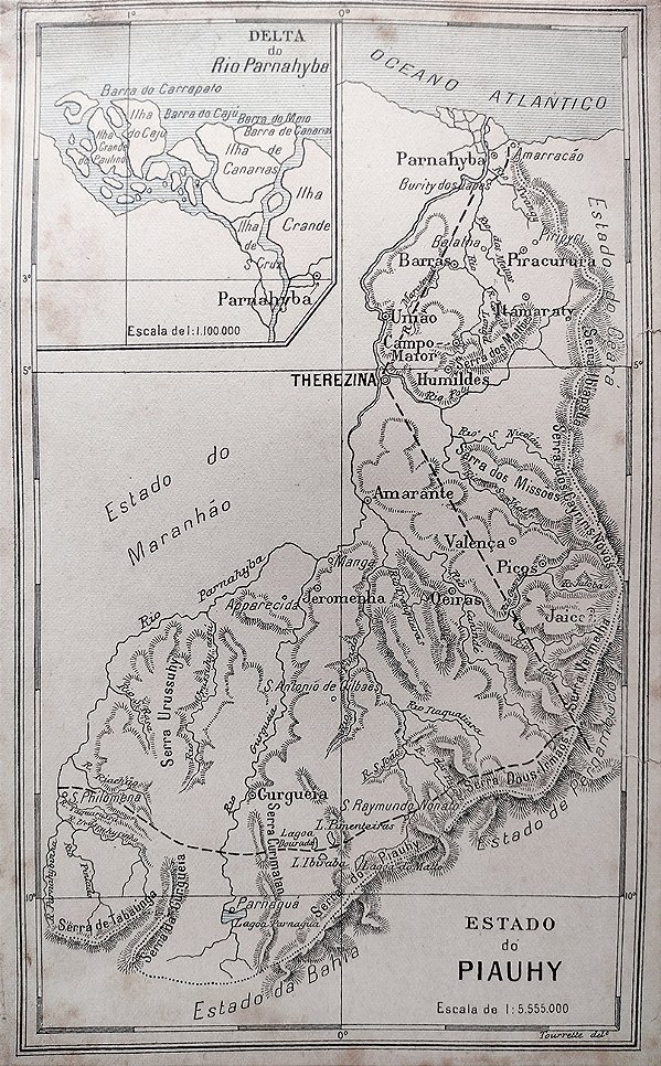 Piauhy - Piauí -  Mapa Antigo, circa 1870