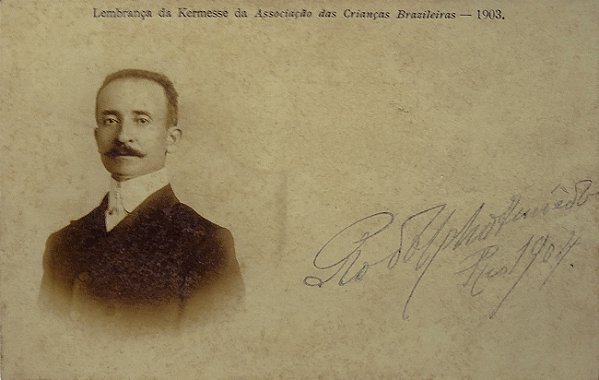 Rodolpho Amoedo-  Raro Cartão Postal Antigo, Imagem e Autógrafo do Pintor de 1904
