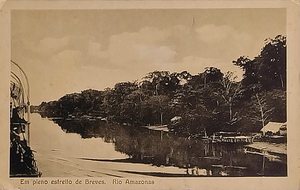 Manaus - Rio Amazonas - Em Pleno Estreito de Breves - Cartão Postal, Antigo Original, Não Circulado
