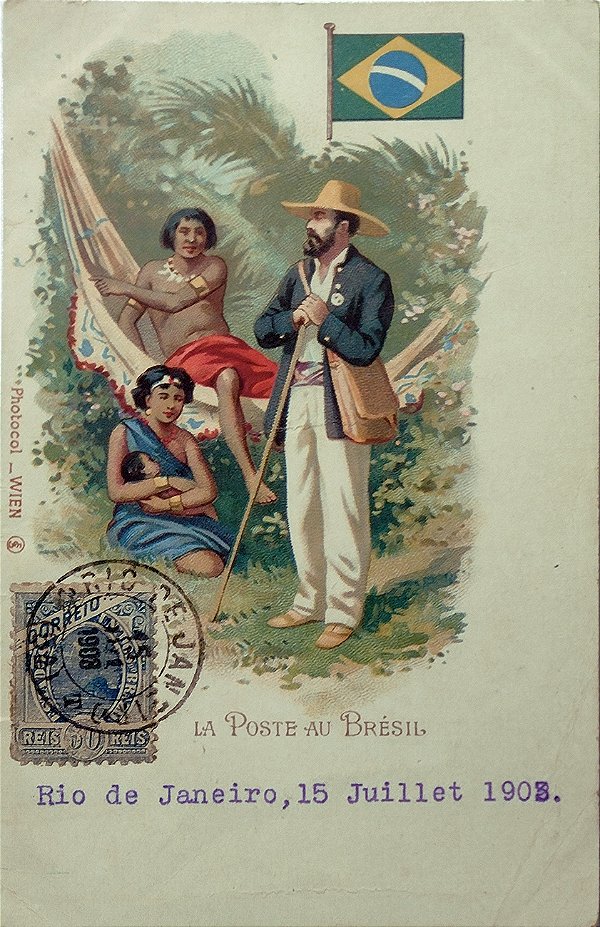 Publicidade dos Correios Brasileiros - Cartão Postal Antigo, Original da época