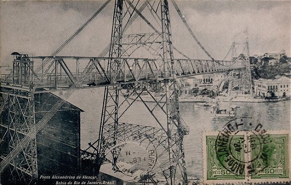 Rio de Janeiro - Ponte Alexandrino de Alencar - História Postal - Cartão Postal Antigo, Original da época, circulado em 1910