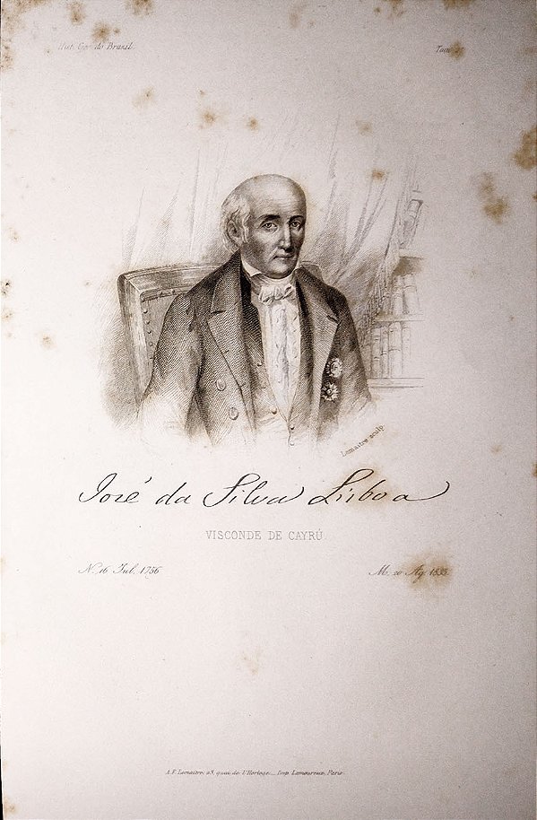 Bahia - Gravura de 1877 - José da Silva Lisboa, Primeiro Barão e Visconde de Cayru