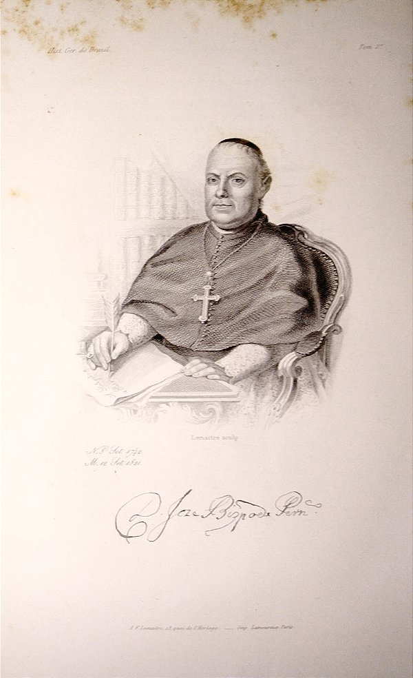 Brasil Império - Gravura de 1877 - D. José, Bispo de Pernambuco