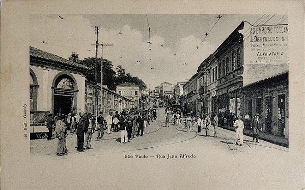 São Paulo - Rua João Alfredo - Cartão Postal Antigo, Imagem de Guilherme Gaensly