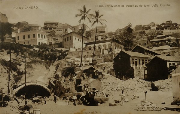 Rio de Janeiro - O Rio Velho, Túnel João Ricardo - Cartão Postal Antigo, Publicidade Teatro - Não Circulado