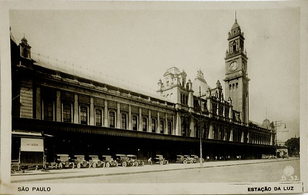 São Paulo - Ferrovia - Estação da Luz - Cartão Postal Antigo Original