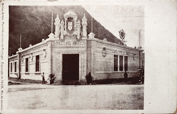 Rio de Janeiro - Exposição Nacional de 1908 - Pavilhão Belas Artes - Cartão Postal Antigo Original