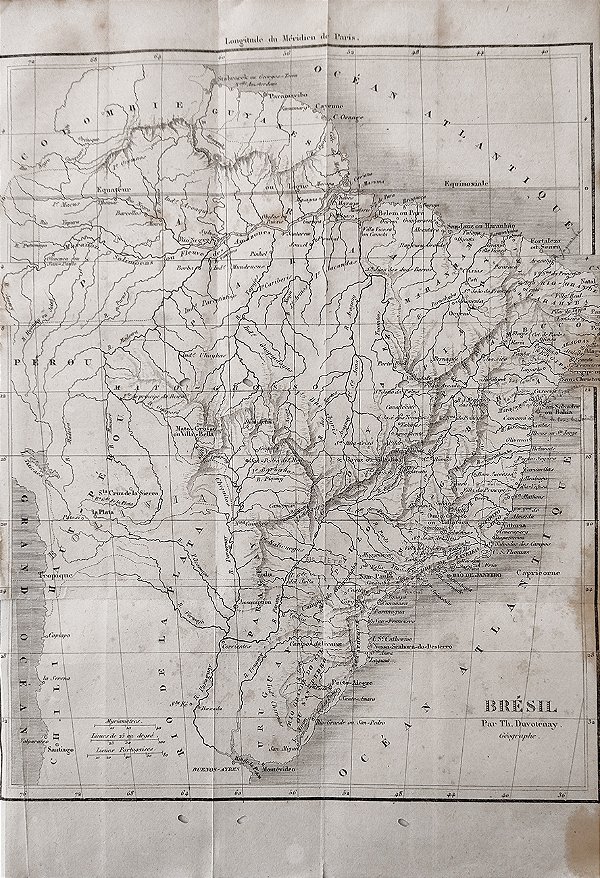 Brasil Império - Mapa Antigo elaborado por Thunot Duvotenay, geógrafo e cartógrafo francês - 240423