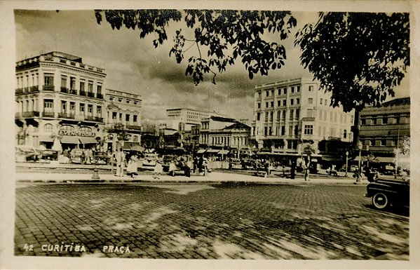 Paraná - Curitiba- Praça - Cartão Postal Antigo Original