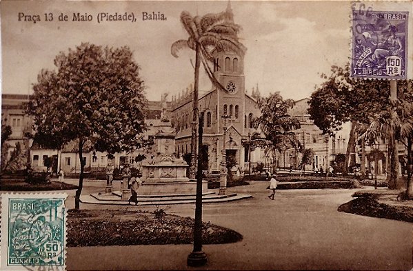 Bahia - Praça 13 de Maio (Piedade) - Cartão Postal Antigo Original, Circulado