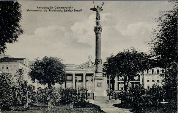 Bahia - Associação Comercial e Monumento do Riachuelo - Cartão Postal Antigo Original