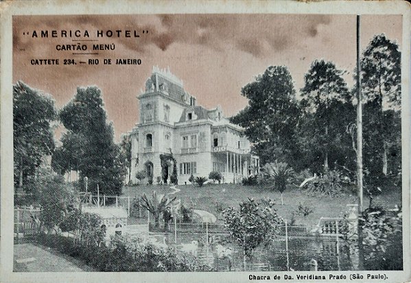 São Paulo, Chácara de Dna. Veridiana Prado - Cartão Postal Antigo Original