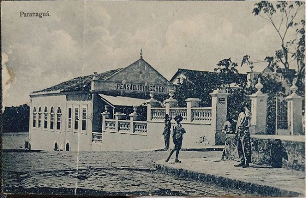Paraná - Paranaguá, Pensão Johnscher - Cartão Postal Antigo Original, Circulado em 1911