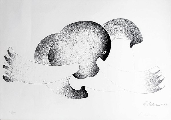 Fernando Coelho,  Homem Elefante, Gravura Assinada, 1978