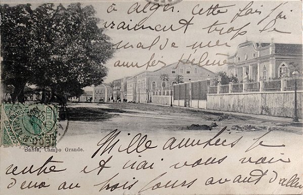 Bahia - Salvador - Cartão Postal Antigo Original, Campo Grande, Circulado 1905