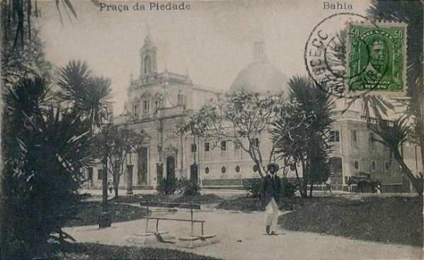 Bahia - Salvador - Cartão Postal Antigo Original, Praça da Piedade, Circulado