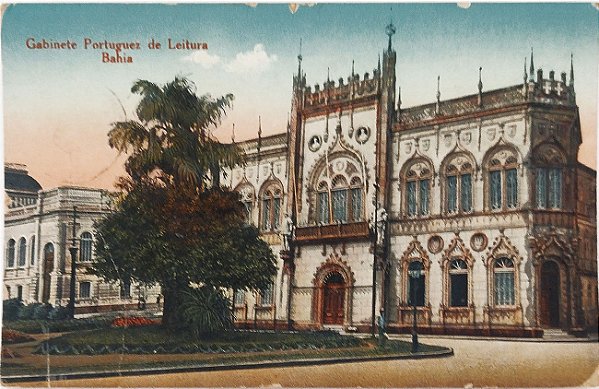 Bahia - Gabinete Portugues de Leitura - Cartão Postal Antigo, Circulado 1925