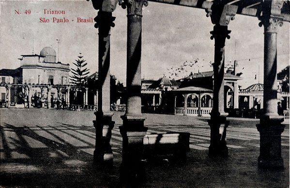 São Paulo - Av. Paulista, Trianon, Observatório Astronômico e Metereológico - Cartão Postal Antigo Original - Não Circulado