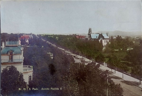São Paulo - Av. Paulista - Cartão Postal Antigo Original, Lambe-Lambe - Circulado 1908