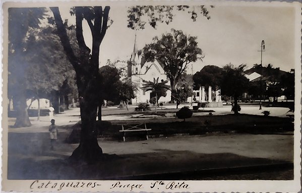 Cataguazes - Praça Sta. Rita - Minas Gerais - Cartão Postal Antigo Original, Não Circulado