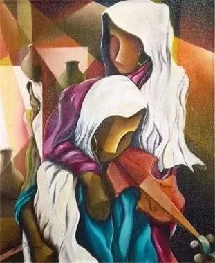 Sergio Ramos - Quadro, Pintura Cubismo Surrealista, Óleo sobre Tela - 1990 - Artista Catalogado no Louzada