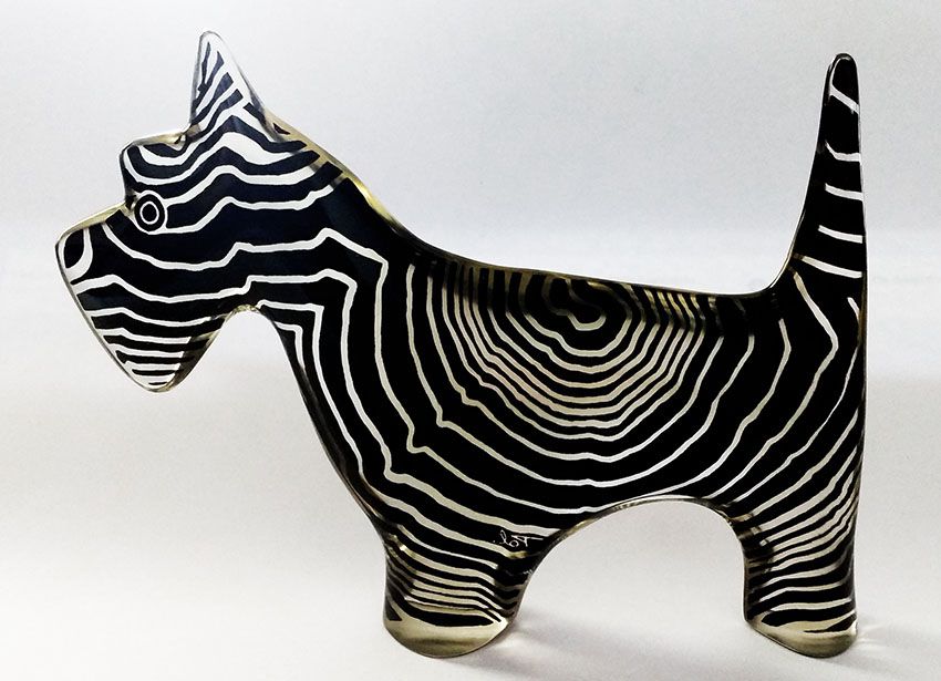 Palatnik - Escultura Cinética em Acrílico, Figura de Cachorro Schnauzer