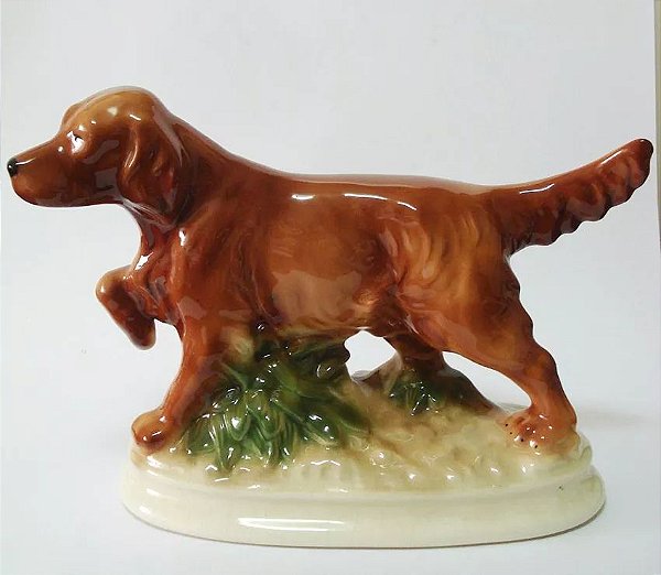 Escultura em Porcelana Inglesa, Figura de Cachorro, Kingston Pottery