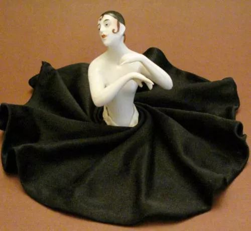 Escultura Boneca de Porcelana Alemã Half Doll Melindrosa Art Deco